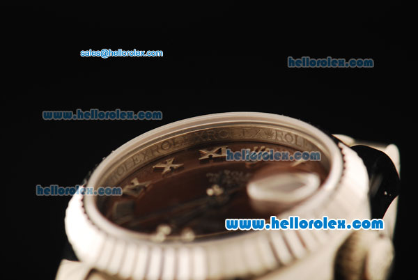 Rolex Datejust Automatic Movement Full Steel with ETA Coating Case with Brown Dial - Click Image to Close